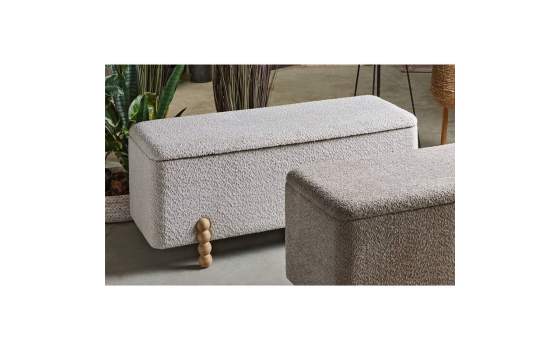 Baul banqueta Tapizada Rizo Suave Beige Serie Ationes Baul banqueta Tapizada Rizo Suave Beige Serie Ationes