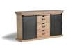 Buffet 3 Cajones 2 Puertas Correderas Madera Acero Serie Darkon