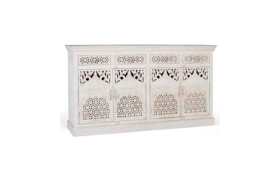 Buffet 4 Puertas 4 Cajones Madera Tallada Blanco Decape Aditas Buffet 4 Puertas 4 Cajones Madera Tallada Blanco Decape Aditas