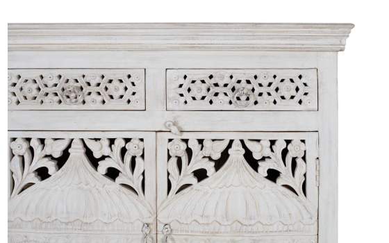 Buffet 4 Puertas 4 Cajones Madera Tallada Blanco Decape Aditas Buffet 4 Puertas 4 Cajones Madera Tallada Blanco Decape Aditas