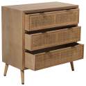 Comoda Actual Madera y Rejilla Rattan 3 Cajones Serie Sedir Comoda Actual Madera y Rejilla Rattan 3 Cajones Serie Sedir