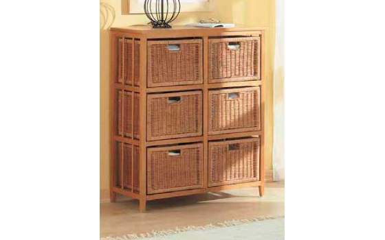 Comoda Cajonera Mimbre 6 cajones Comoda Cajonera Mimbre 6 cajones