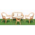 Conjunto de 2 Sillones 1 Sofa y Mesa Rattan Tapizado Juncalet Conjunto de 2 Sillones 1 Sofa y Mesa Rattan Tapizado Juncalet