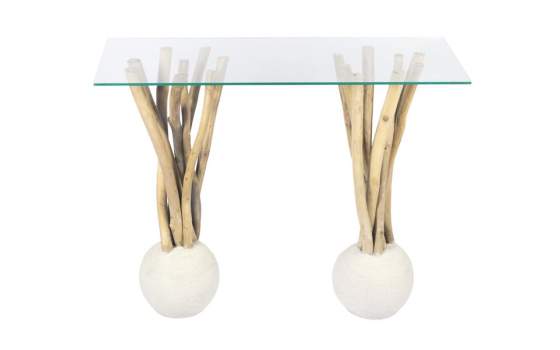 Consola Diseño Rustico Cemento Madera Cristal Dolken Consola Diseño Rustico Cemento Madera Cristal Dolken