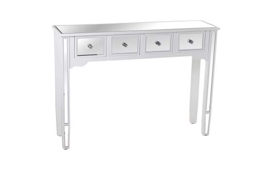 Consola Recibidor Blanca y Espejo 4 Cajones Serie Blarne Consola Recibidor Blanca y Espejo 4 Cajones Serie Blarne