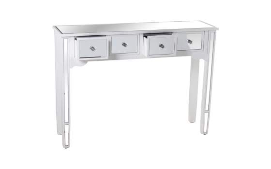 Consola Recibidor Blanca y Espejo 4 Cajones Serie Blarne Consola Recibidor Blanca y Espejo 4 Cajones Serie Blarne