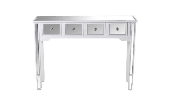 Consola Recibidor Blanca y Espejo 4 Cajones Serie Blarne Consola Recibidor Blanca y Espejo 4 Cajones Serie Blarne