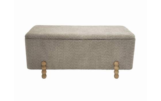 Descalzadora Baul Tapizada Color Topo Patas Madera Ationes Descalzadora Baul Tapizada Color Topo Patas Madera Ationes