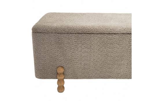 Descalzadora Baul Tapizada Color Topo Patas Madera Ationes Descalzadora Baul Tapizada Color Topo Patas Madera Ationes