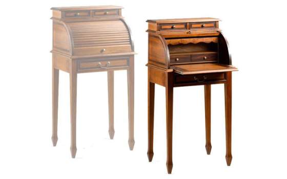 Escritorio Colonial Persiana Pequeño Bandeja Extraible Escritorio Colonial Persiana Pequeño Bandeja Extraible