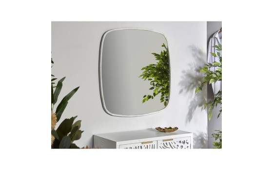Espejo Cuadrado Actual Marco Metalico Plata Serie Arrori Espejo Cuadrado Actual Marco Metalico Plata Serie Arrori