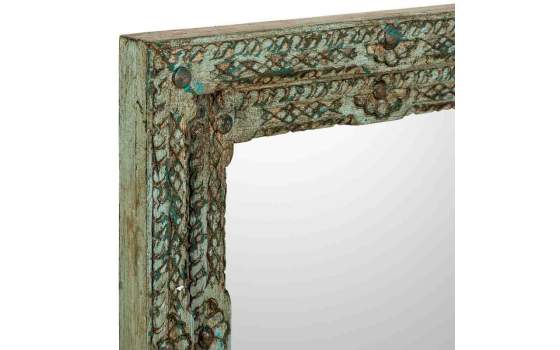 Espejo Madera Tallada Rustica 80 X 100 Azul Desgastado Arretia Espejo Madera Tallada Rustica 80 X 100 Azul Desgastado Arretia