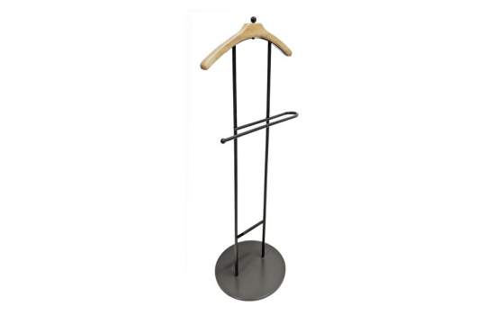 Galan de Noche Moderno Tubo Acero Negro Percha Madera Atisvas Galan de Noche Moderno Tubo Acero Negro Percha Madera Atisvas