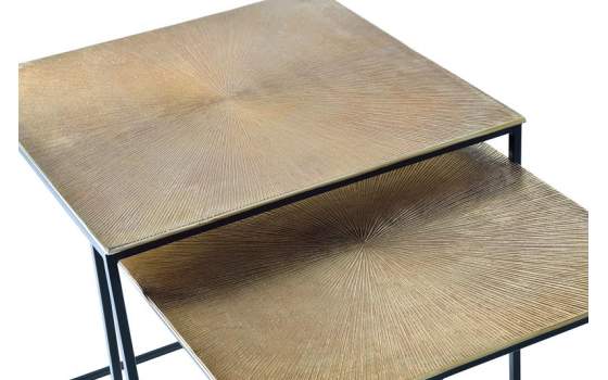 Juego 2 Mesas Auxiliares Cuadradas Forja Serie Bagnus Juego 2 Mesas Auxiliares Cuadradas Forja Serie Bagnus