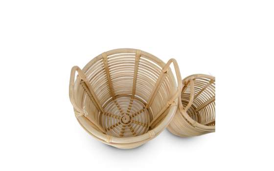 Juego de 2 Cestas de Ratan Natural Serie Titus Juego de 2 Cestas de Ratan Natural Serie Titus