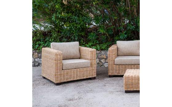 Juego de 2 Sillones Sofa 3 Plazas y Mesa Rattan Serie Alakau Juego de 2 Sillones Sofa 3 Plazas y Mesa Rattan Serie Alakau