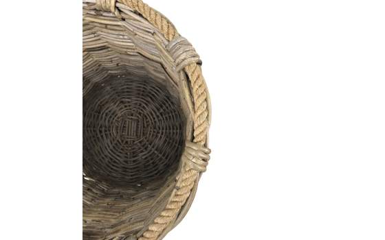 Juego de 3 Cestas de Ratan Natural y Cuerda Serie Titus Juego de 3 Cestas de Ratan Natural y Cuerda Serie Titus