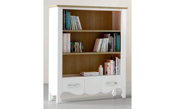 Librero Bajo Provenzal 1 Cajon Curvas Blanco Serie Praga Librero Bajo Provenzal 1 Cajon Curvas Blanco Serie Praga