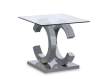 Mesa Auxiliar Acero Plateado Cristal Templado Serie Adisab Mesa Auxiliar Acero Plateado Cristal Templado Serie Adisab