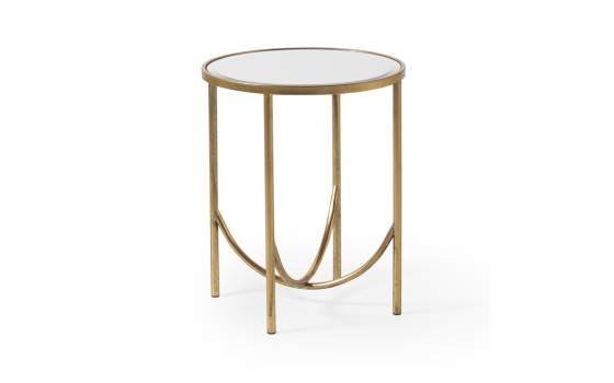 Mesa Baja Redonda Auxiliar Forja Dorada Tapa Espejo Atrais Mesa Baja Redonda Auxiliar Forja Dorada Tapa Espejo Atrais