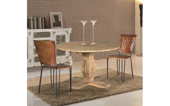 Mesa Convento Redonda Pata Tallada Madera Mango Alando Mesa Convento Redonda Pata Tallada Madera Mango Alando