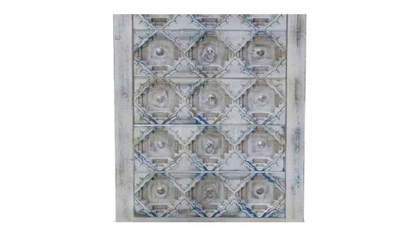 Mesita Alta 5 Cajones Blanco Roto Serie Aizarte Mesita Alta 5 Cajones Blanco Roto Serie Aizarte