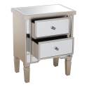 Mesita de Noche 2 Cajones Espejo Serie Abelyne Mesita de Noche 2 Cajones Espejo Serie Abelyne