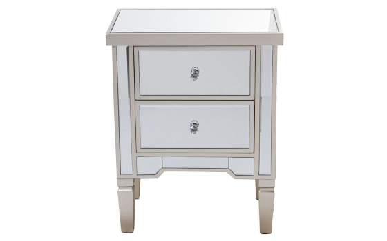 Mesita de Noche 2 Cajones Espejo Serie Abelyne Mesita de Noche 2 Cajones Espejo Serie Abelyne