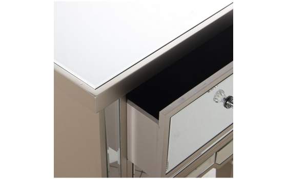 Mesita de Noche 2 Cajones Espejo Serie Abelyne Mesita de Noche 2 Cajones Espejo Serie Abelyne