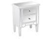Mesita de Noche Blanca y Espejo 2 Cajones Serie Blarne Mesita de Noche Blanca y Espejo 2 Cajones Serie Blarne