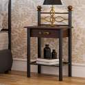 Mesita Dormitorio Clasica Forja con 1 Cajon Madera Arak Mesita Dormitorio Clasica Forja con 1 Cajon Madera Arak