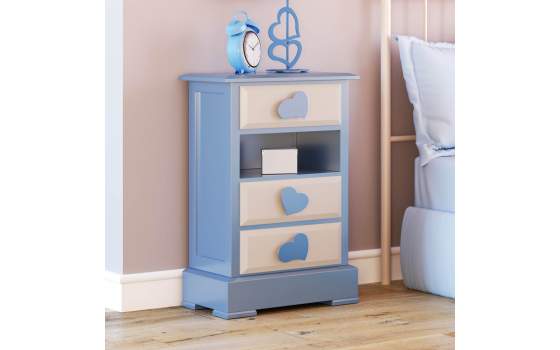 Mesita Juvenil con 3 Cajones Estante Madera Serie Cuore Mesita Juvenil con 3 Cajones Estante Madera Serie Cuore