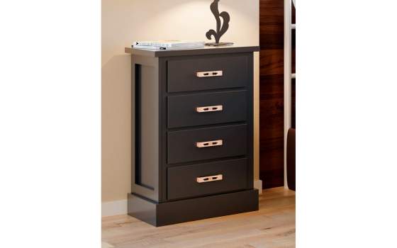 Mesita Moderna 4 Cajones con tiradores Metalicos Serie Alexia Mesita Moderna 4 Cajones con tiradores Metalicos Serie Alexia