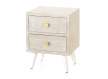 Mesita Noche Moderna 2 Cajones Color Blanco Decape Serie Abrezo Mesita Noche Moderna 2 Cajones Color Blanco Decape Serie Abrezo