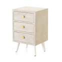 Mesita Noche Moderna 3 Cajones Color Blanco Decape Abrezo Mesita Noche Moderna 3 Cajones Color Blanco Decape Abrezo