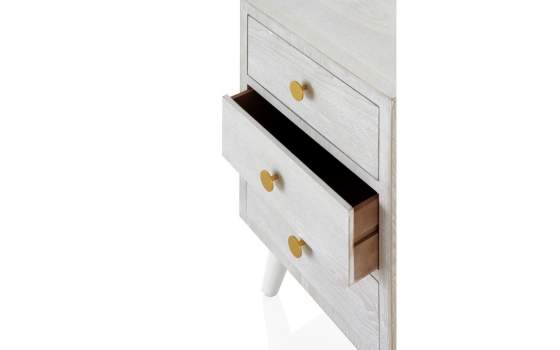 Mesita Noche Moderna 3 Cajones Color Blanco Decape Abrezo Mesita Noche Moderna 3 Cajones Color Blanco Decape Abrezo