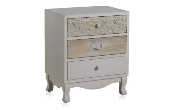 Mesita Noche Tallada Decape Blanco Rustico Serie Astrans Mesita Noche Tallada Decape Blanco Rustico Serie Astrans