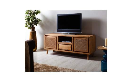 Mueble Bajo TV 1 Cajon 2 Puertas Rattan y Madera Actual Nori Mueble Bajo TV 1 Cajon 2 Puertas Rattan y Madera Actual Nori