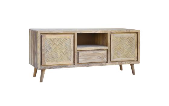 Mueble Bajo TV 1 Cajon 2 Puertas Rattan y Madera Actual Nori Mueble Bajo TV 1 Cajon 2 Puertas Rattan y Madera Actual Nori