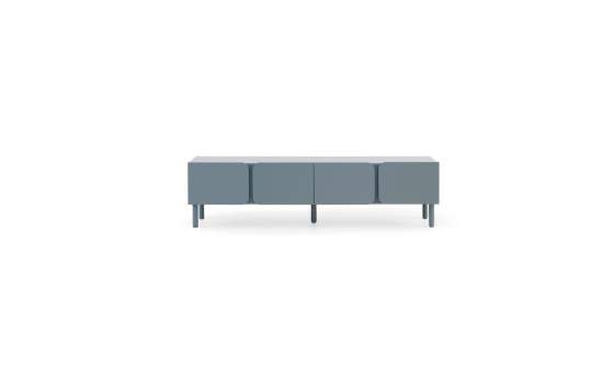 Mueble TV 4 Puertas Lisas Color Azul Paloma Serie Axally Mueble TV 4 Puertas Lisas Color Azul Paloma Serie Axally