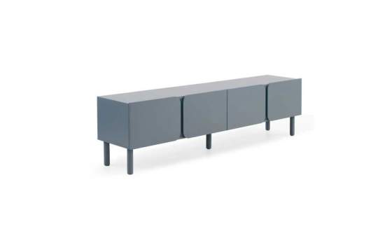 Mueble TV 4 Puertas Lisas Color Azul Paloma Serie Axally Mueble TV 4 Puertas Lisas Color Azul Paloma Serie Axally