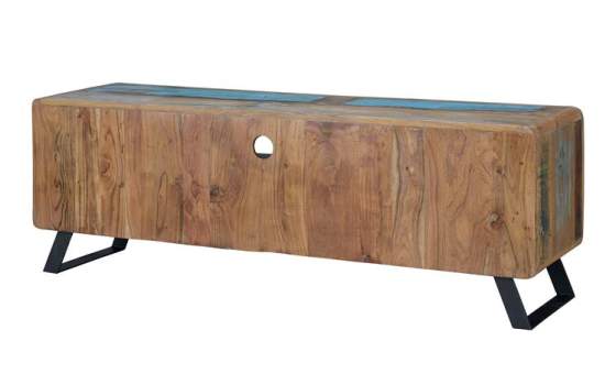 Mueble TV Madera Reciclada Colores Descapados Serie Abrian Mueble TV Madera Reciclada Colores Descapados Serie Abrian