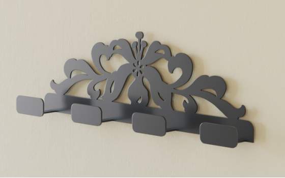 Perchero Moderno Para la Pared en Forja y Acero Serie Alexia Perchero Moderno Para la Pared en Forja y Acero Serie Alexia