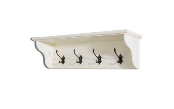 Perchero Vintage con Estante en Blanco Estilo Paris Perchero Vintage con Estante en Blanco Estilo Paris