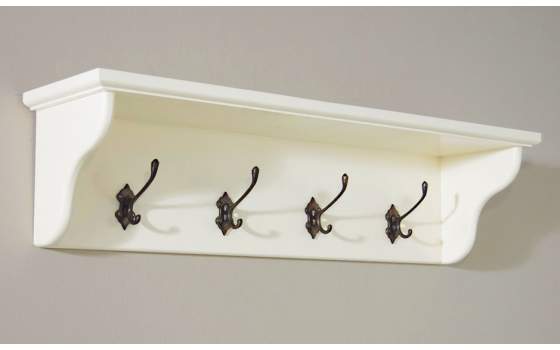 Perchero Vintage con Estante en Blanco Estilo Paris Perchero Vintage con Estante en Blanco Estilo Paris