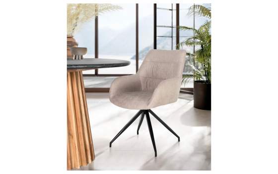 Set de 2 Sillas Giratorias Tapizadas Gris Claro Serie Adyer Set de 2 Sillas Giratorias Tapizadas Gris Claro Serie Adyer