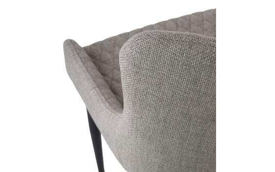 Silla Comedor Tapizada en Topo Patas Acero Negro Aorla Silla Comedor Tapizada en Topo Patas Acero Negro Aorla