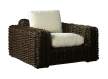 Sillon 1 Plaza Rattan Negro Cojín en Blanco Arcarna