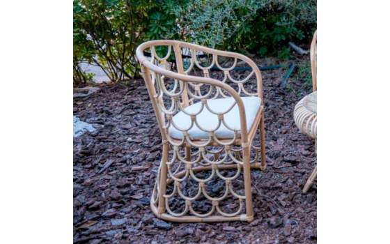 Sillon Rattan Natural con Cojin Loneta Serie Aticos Sillon Rattan Natural con Cojin Loneta Serie Aticos