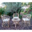 Sillon Rattan Natural con Cojin Loneta Serie Aticos Sillon Rattan Natural con Cojin Loneta Serie Aticos